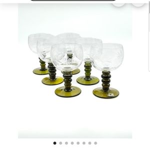 6 Roemer Austrian Crystal Cordial  Goblets